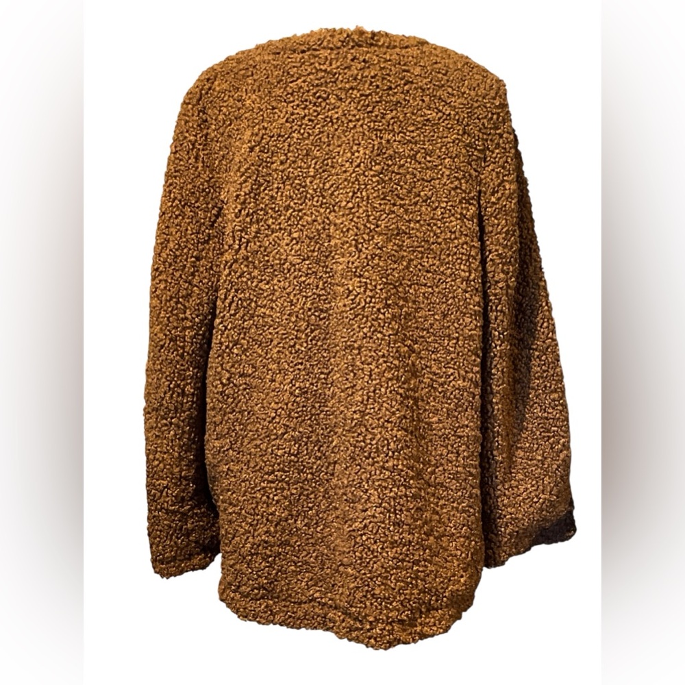 NWOT Max Studio Women’s Teddy Jacket/Coat Sienna Brown Large - Picture 8 of 10